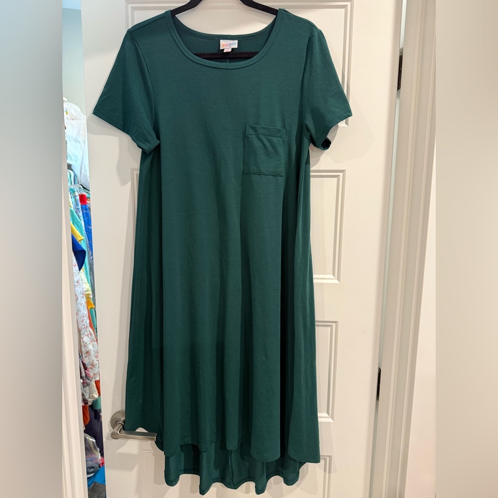 LuLaRoe Green Asymmetrical A-Line Dress